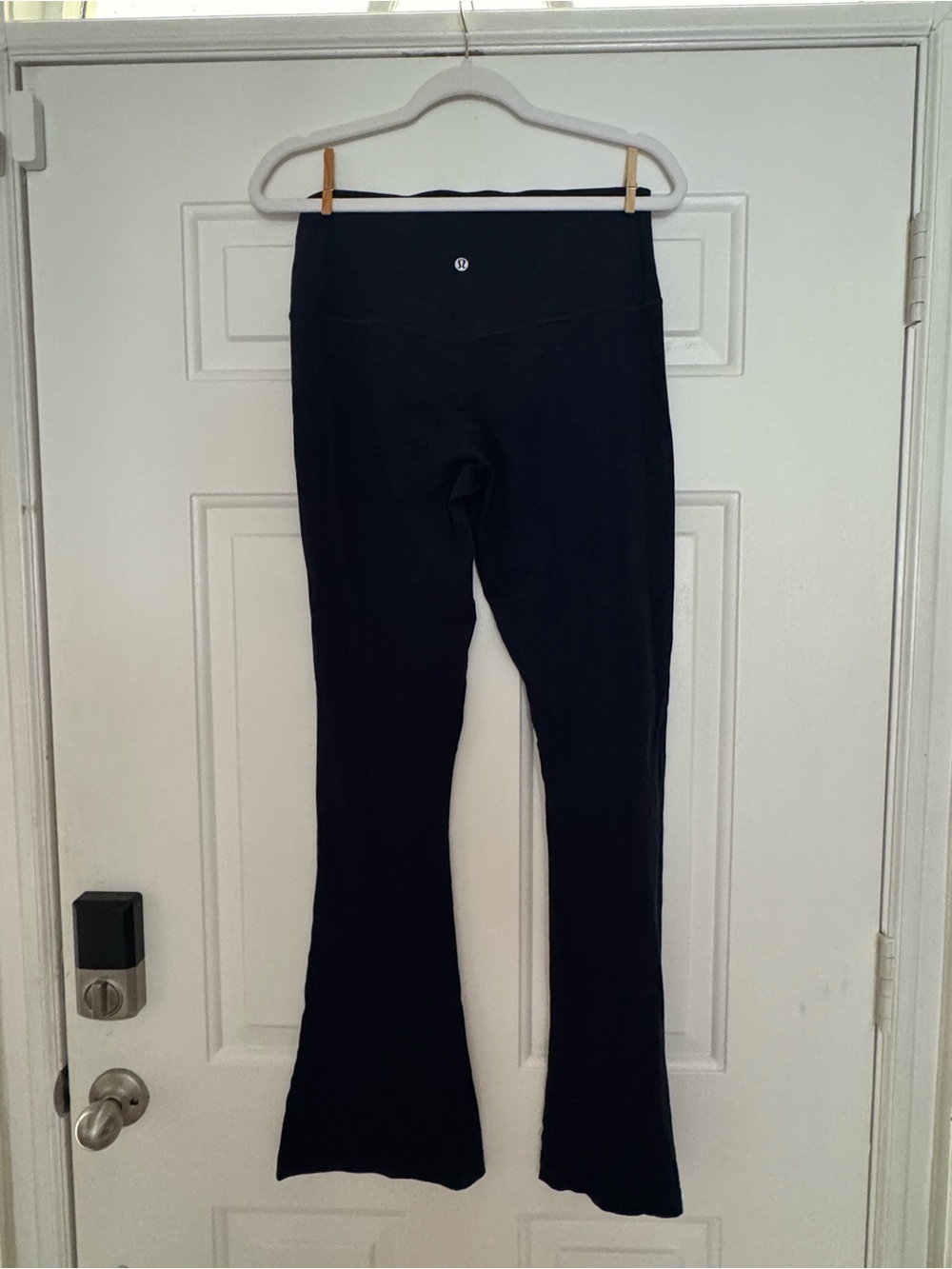 Lululemon Navy Flare Leggings with Centre Logo